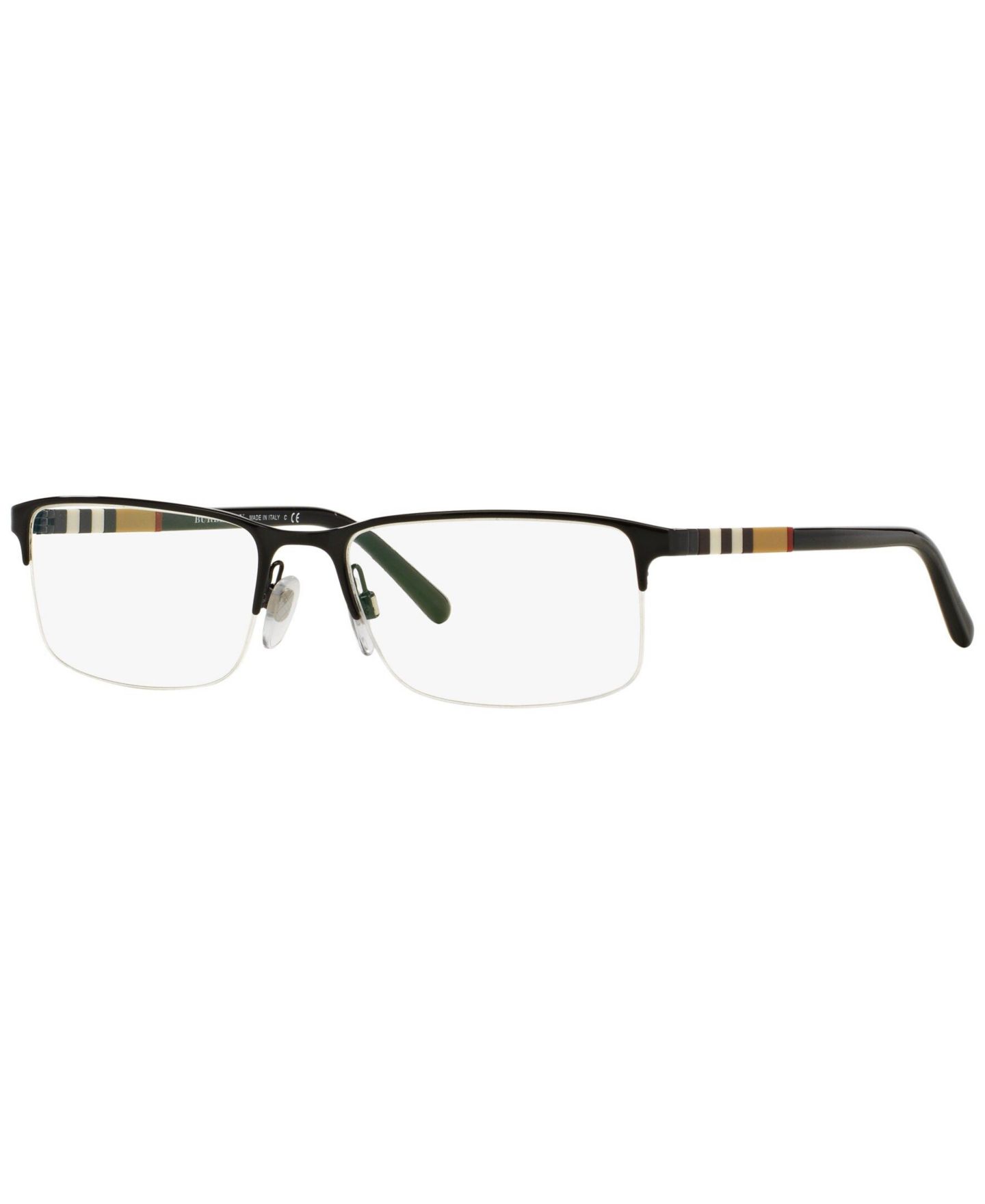 Мужские очки Burberry Man Rectangle Metal BE1282 Eyeglasses, цвет: Чёрный — фото 1