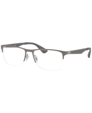 Ray Ban Ray-ban Rx6335 Unisex Rectangle Eyeglasses In Matte Gunm
