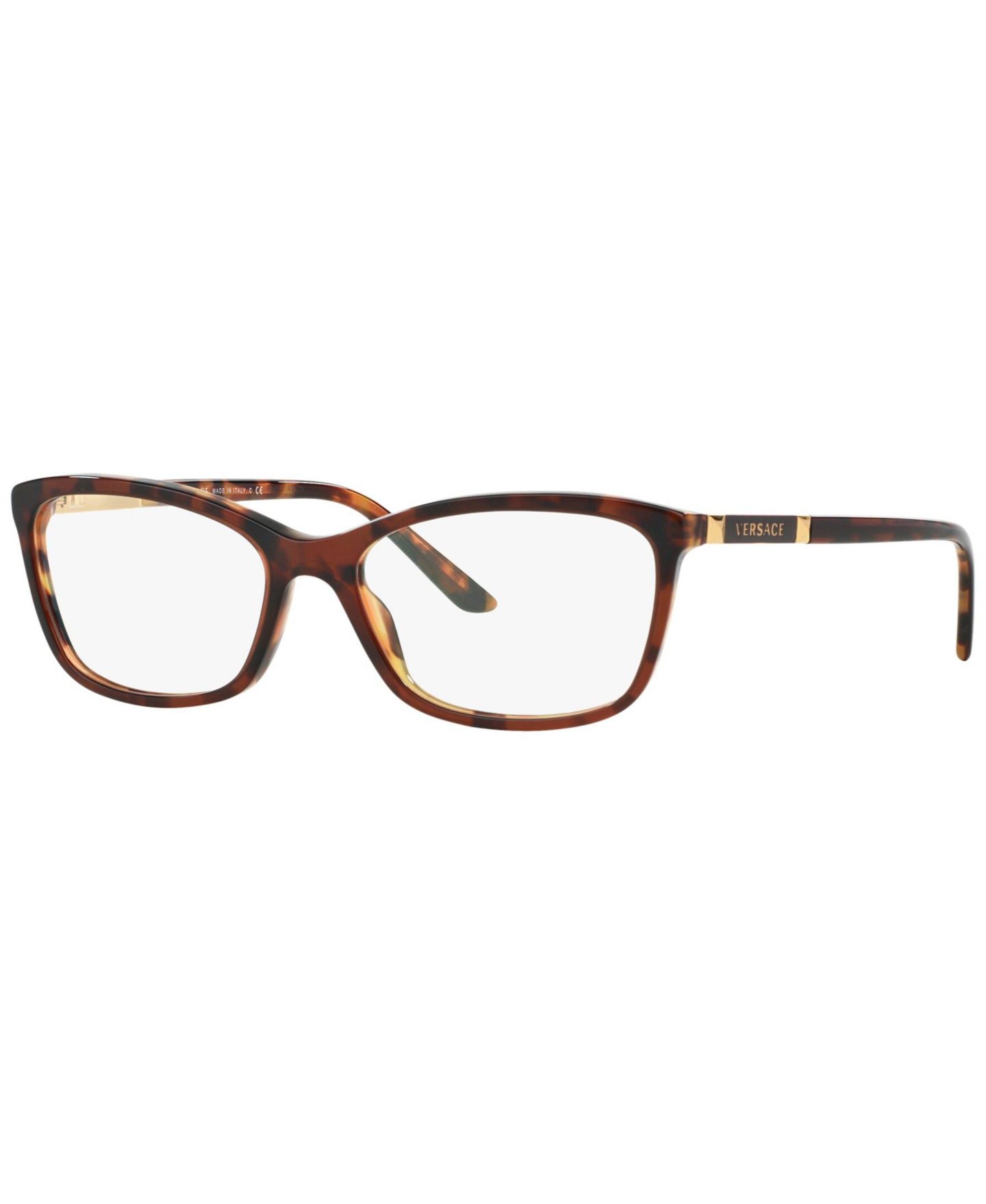 Женские очки Versace Woman Cat Eye Plastic VE3186 Eyeglasses, цвет: Янтарный — фото 1