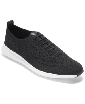 Cole Haan Zerogrand Meritt Stitchlite Oxfords In Black Knit/optic White
