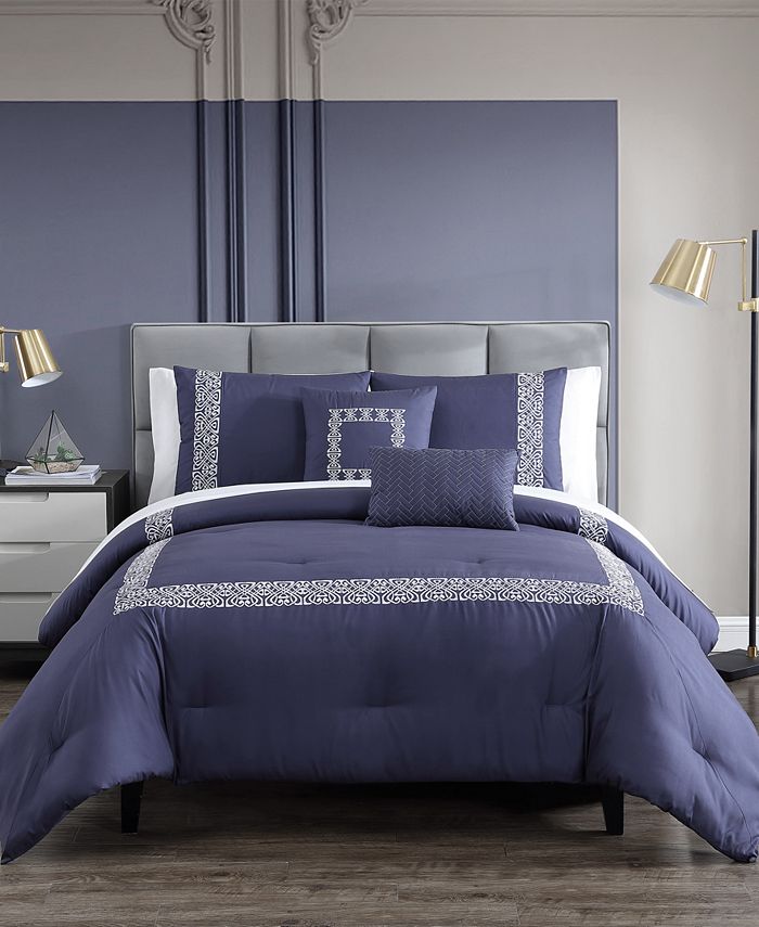 Hallmart Collectibles Birena 9Pc. Embroidered King Comforter Set Macy's