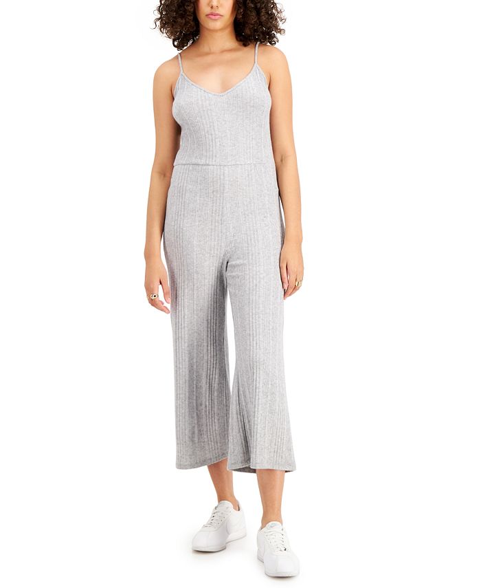 Bar III Ribbed Cropped Jumpsuit, Created for Macy's & Reviews Pants