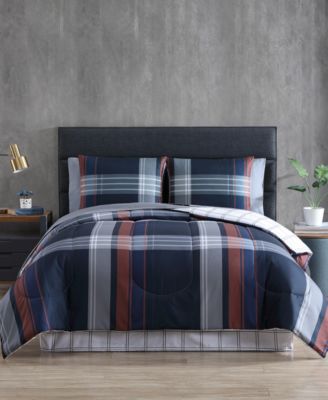 Reversible Plaid Queen Comforter Set 