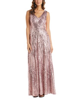 macy's pink sequin dress