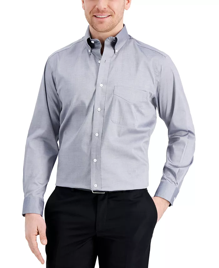 Men's Regular Fit Pinpoint Dress Shirt