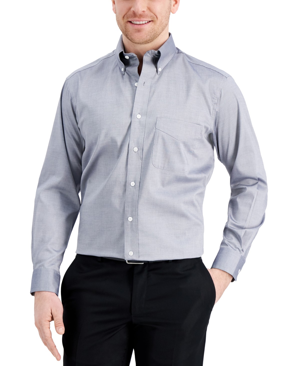 Мужские Club Room Men's Regular Fit Pinpoint Dress Shirt — фото 1