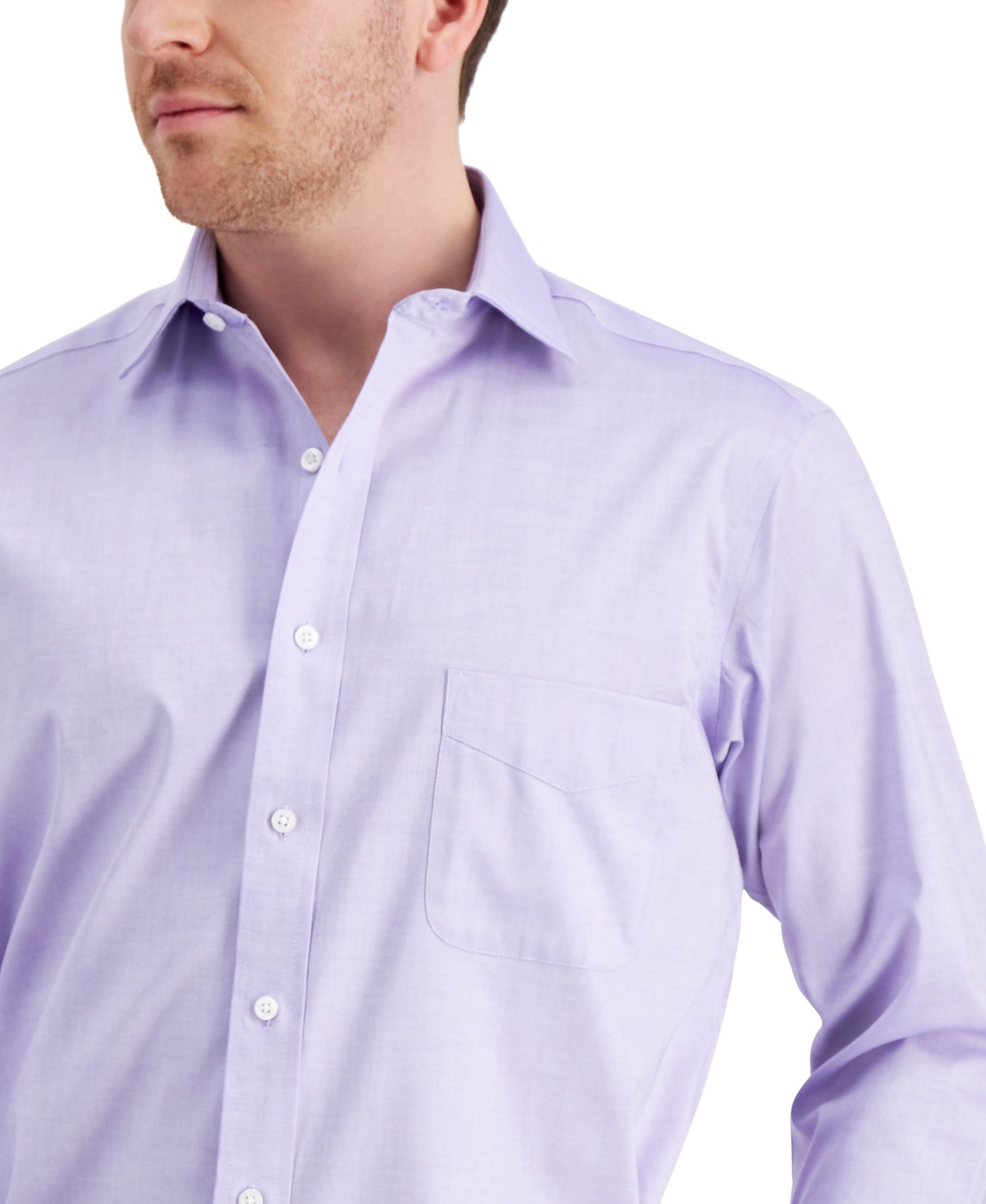 Мужская рубашка Club Room Regular Fit Pinpoint Dress Shirt, цвет: Лавандовый — фото 2