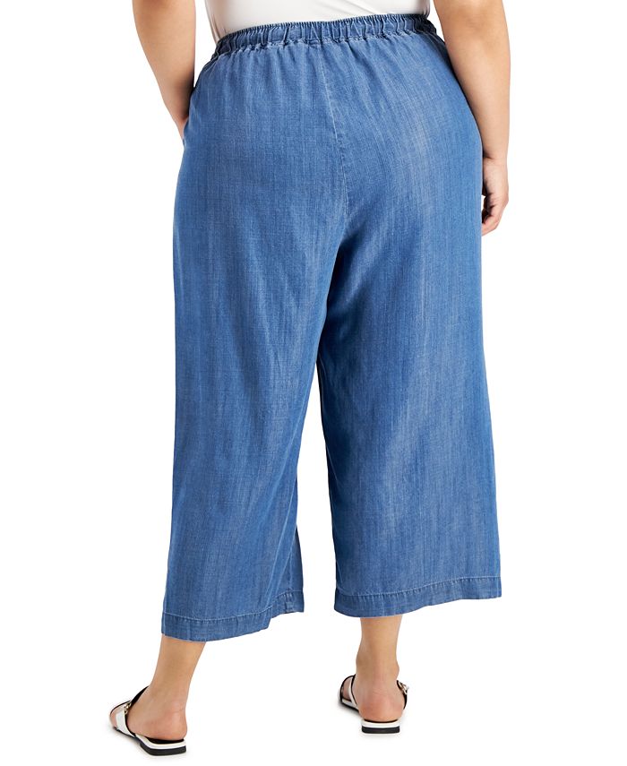 Calvin Klein Plus Size Wide-Leg Pants & Reviews - Pants & Capris - Plus ...