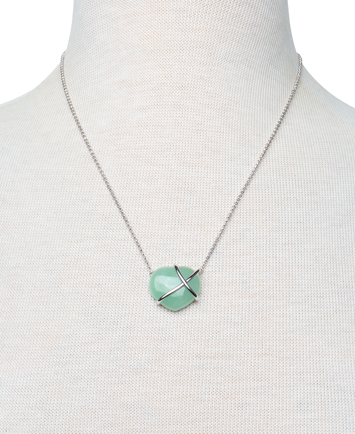 DyedHeart Crisscross Pendant Necklace in Sterling Silver, 17-1/2
