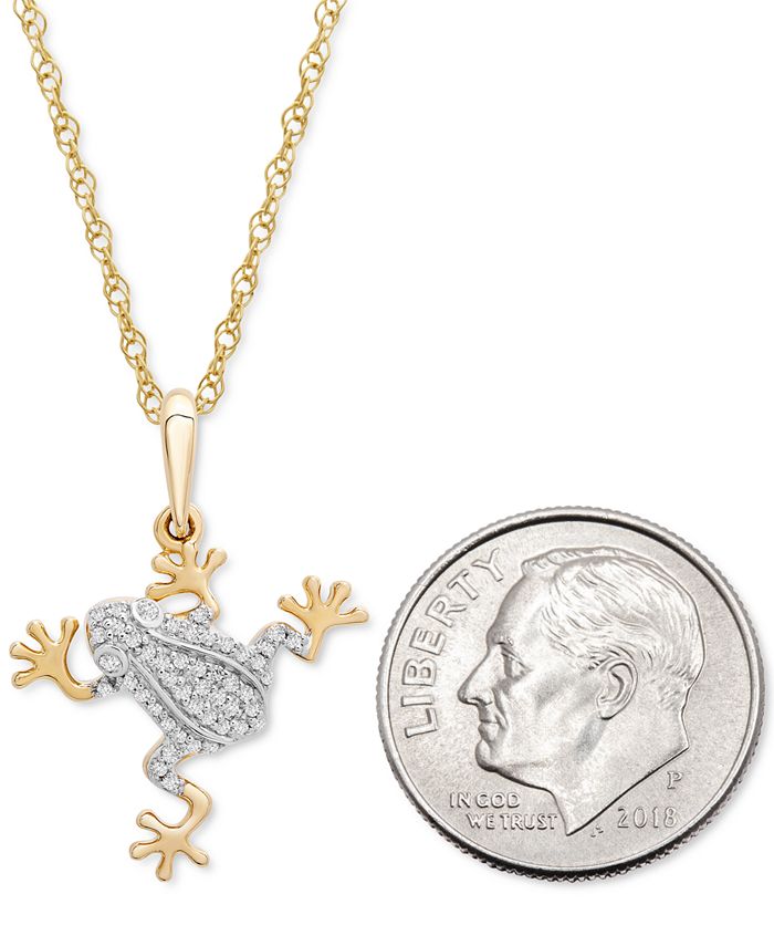 Wrapped - Diamond Frog 18" Pendant Necklace (1/10 ct. t.w.) in 10k Gold