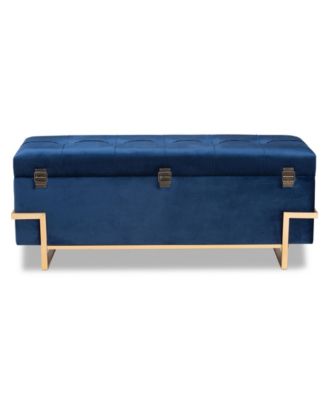 Parker Glam and Luxe Velvet Upholstered Storage Ottoman