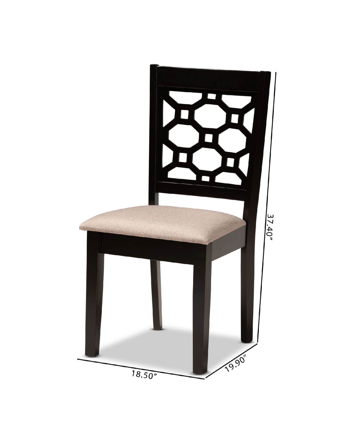 Peter Modern and Contemporary Fabric Upholstered 4 Piece Dining Chair Set