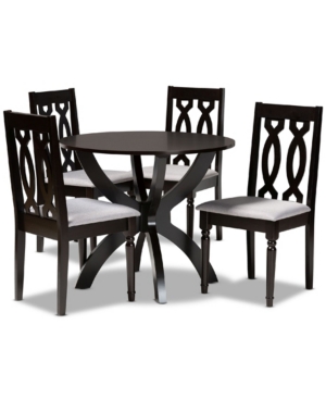 Baxton Studio Tricia Modern And Contemporary Fabric Upholstered 5 Piece Dining Set In Sand