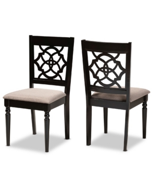 Baxton Studio Renaud Modern And Contemporary Fabric Upholstered 2 Piece Dining Chair Set Set In Sand