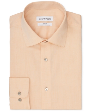 calvin klein men's classic fit performance herringbone spread collar shirt