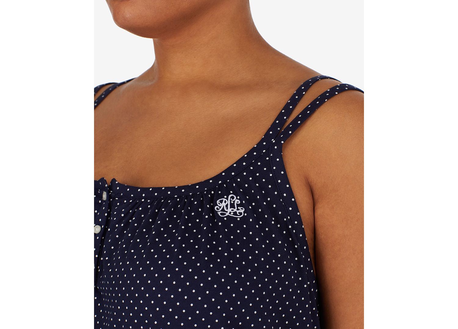Cotton Knit Double-Strap Nightgown