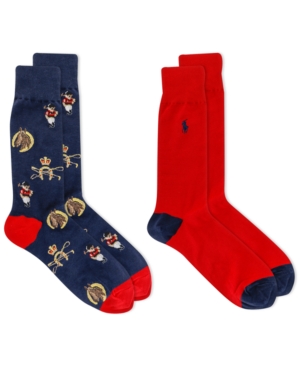Polo Ralph Lauren Men's Equestrian Bear Socks 2-Pack