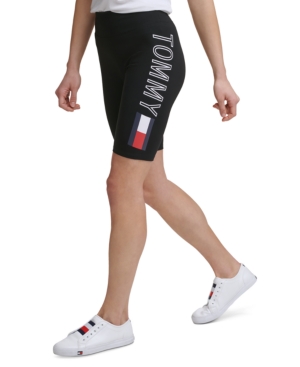 Tommy Hilfiger Sport High-rise Bike Shorts In Black