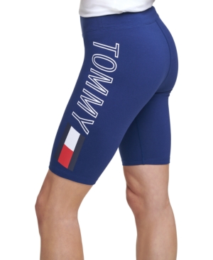 Tommy Hilfiger Sport High-rise Bike Shorts In Deep Blue