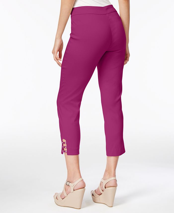 JM Collection Pull-On Lattice-Inset Capri Pants, Created for Macy's & Reviews - Pants & Capris