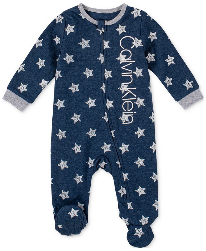 Calvin Klein Baby Boys ZipUp StarPrint Footed Coverall Macy's