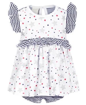 First Impressions Baby Girls Stripes & Stars Cotton Sunsuit, Created For Macy's In Bright White