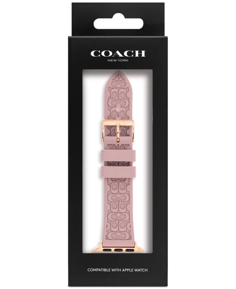 Ремешок COACH для Apple Watch 38/40/41 мм, розовый силикон