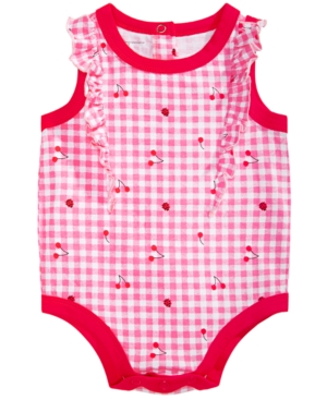 First Impressions Baby Girls Ladybug & Gingham Cotton Bodysuit Created for Macy's