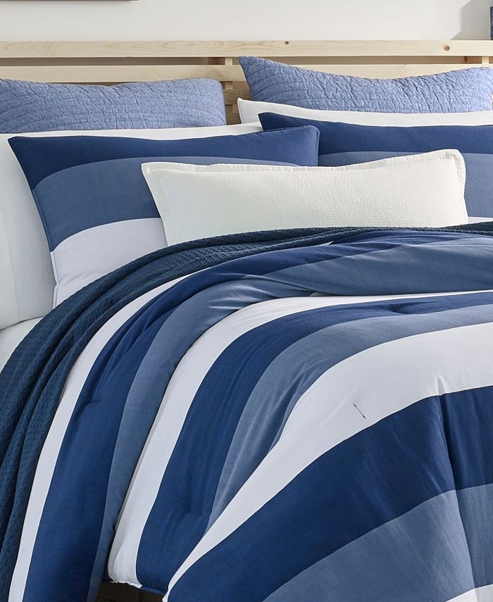 Nautica - King Comforter Set, Soft & Cozy Microfiber Bedding With Matching Shams, All Season Bedding Set, Oeko-Tex Certified (Point Harbor Navy, King