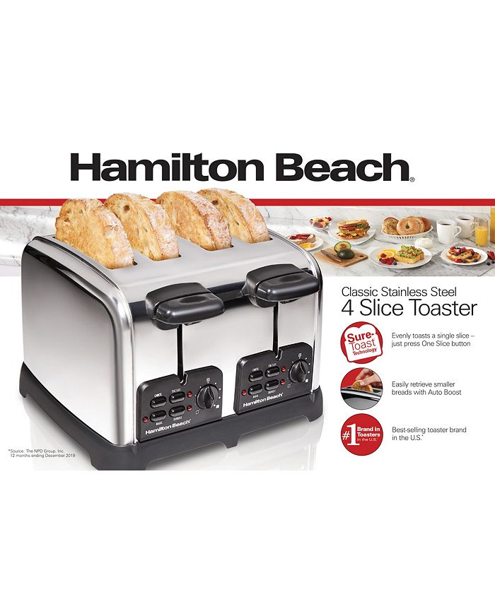 Hamilton Beach Classic 4 Slice Toaster with SureToast Technology Auto