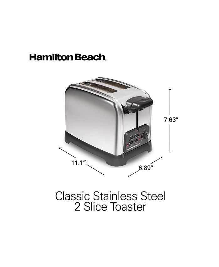 Hamilton Beach Classic 2 Slice Toaster with SureToast Technology Auto Boost to Lift Smaller