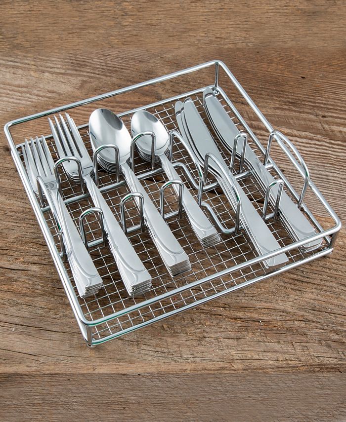 Cambridge Silversmiths Set Posate Mena Sand 40 Pezzi | Cromate | Servizio Per 8 Con Contenitore Da Buffet