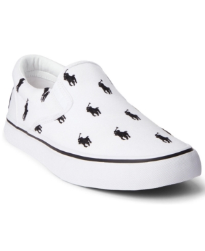 Polo Ralph Lauren Men's Thompson Allover Pony Canvas Sneaker Men's Shoes