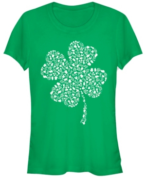 Juniors Disney Mickey Classic Shamrock Fill Cowl Neck T-shirt