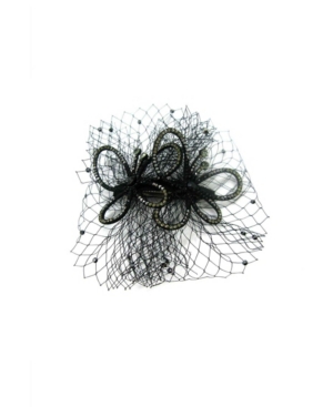 Soho Style Women's Butterfly Net Barrette In Black