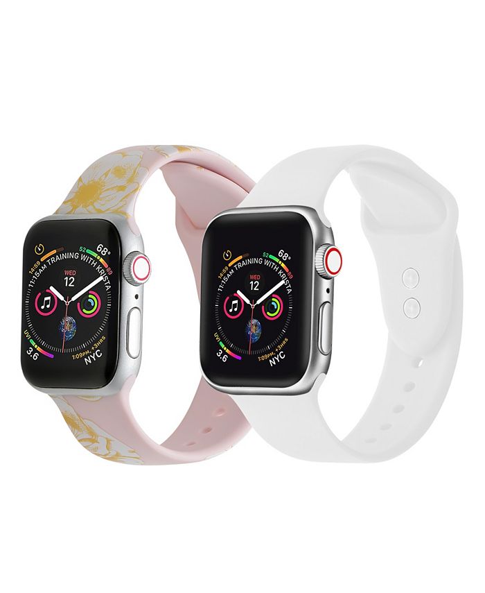 Posh Tech Men s and Women s Pink Floral White 2 Piece Silicone