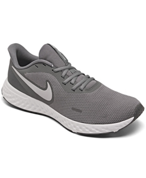 Nike Men's Revolution 5 Wide Width Running Sneakers From Finish Line In Cool Gray, Pure Platinum-dark Gray