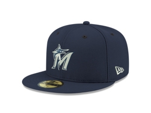 New Era Miami Marlins Re-dub 59fifty Cap In Navy
