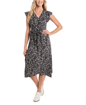 cece floral print asymmetrical dress