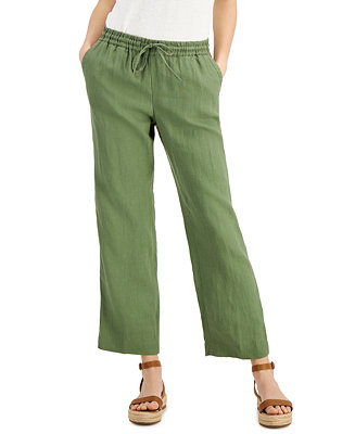 Charter Club Petite Linen Drawstring Pants, Created for Macy's ...