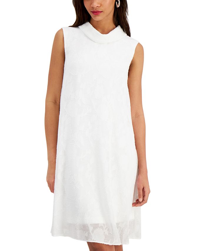 Connected Roll-Collar Textured Dress & Reviews - Dresses - Women - Macy's