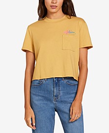 Juniors' Pocket Dial Cropped T-Shirt