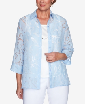 ALFRED DUNNER FLORAL 2 FOR 1 TOP