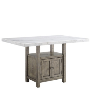 Furniture Grayson 60-inch White Marble Counter Storage Table
