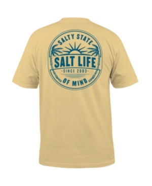 Salt Life Men's Sunrise Palms Tee In Golden Haze
