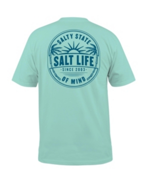 Salt Life Men's Sunrise Palms Tee In Aruba Blue