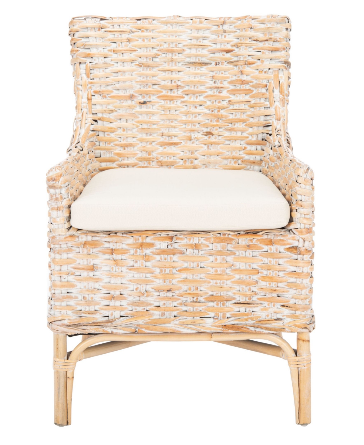 Safavieh Cristen Rattan Accent Chair With Cushion In White
