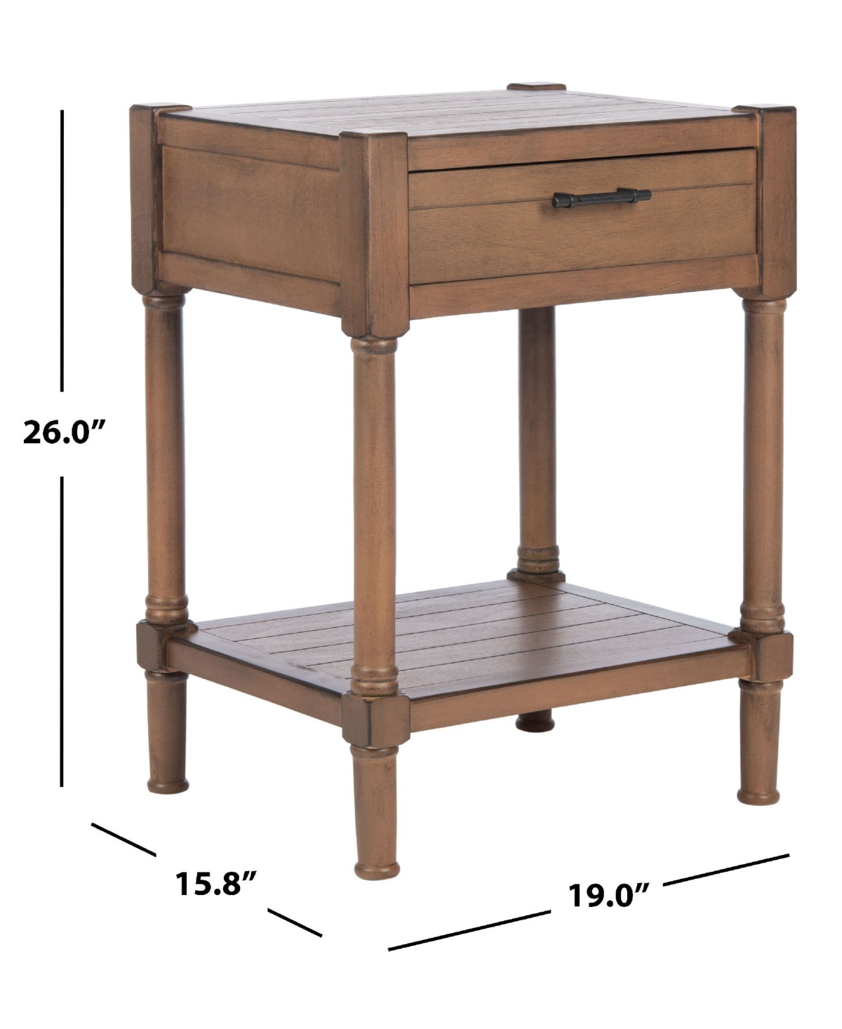 Safavieh Filbert 1 Drawer Accent Table In Brown