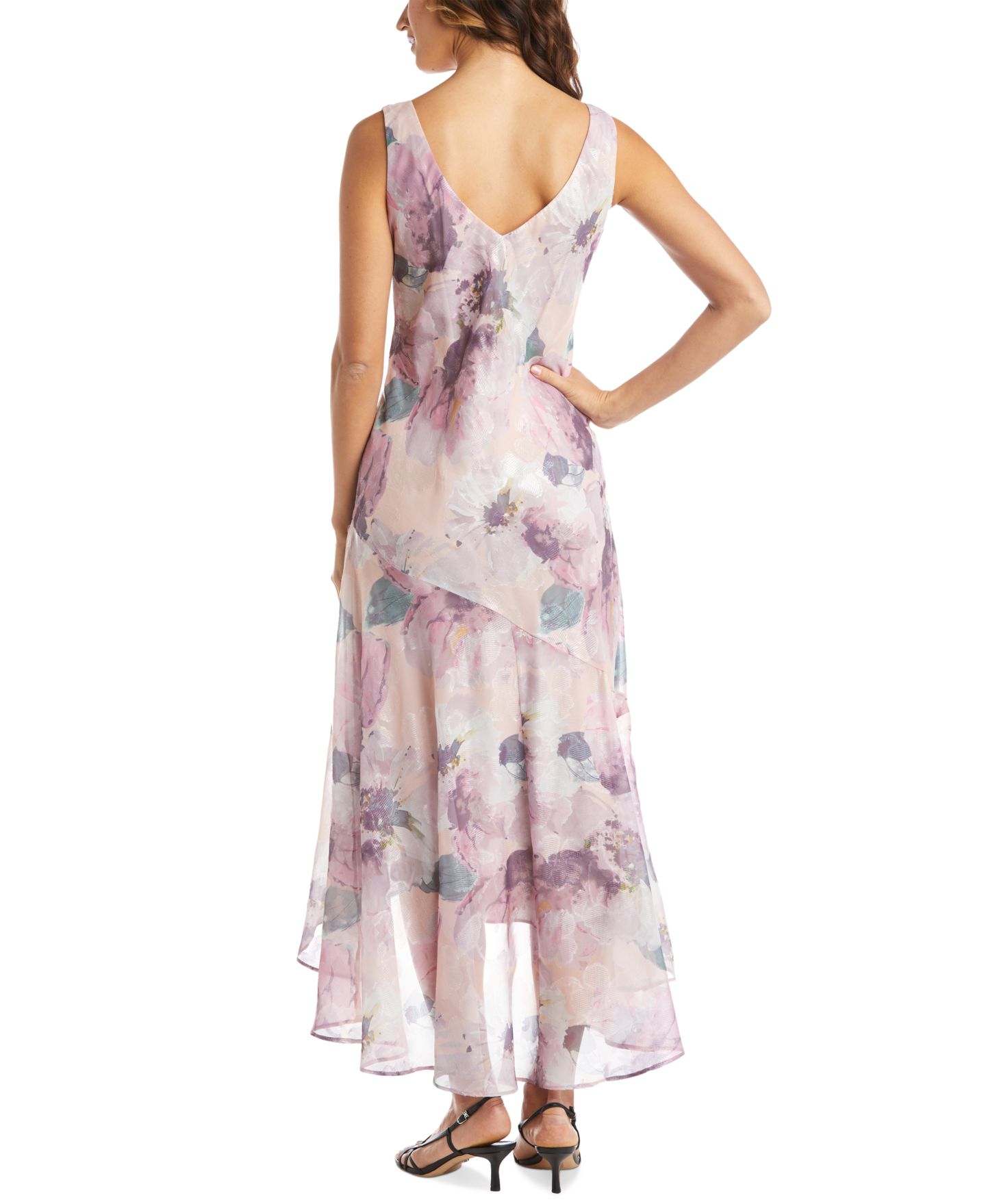 Женские платья R & M Richards 2-Pc. Floral-Print Jacket & Gown Set, цвет: Пудровый с принтом — фото 5