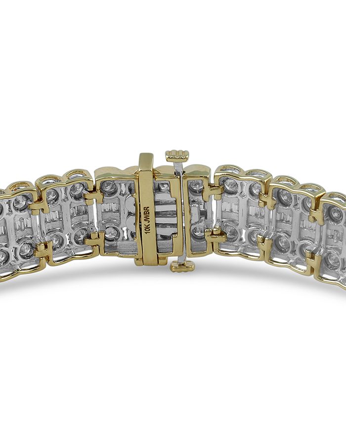 Macy's Diamond MultiRow Fancy Link Bracelet (5 ct. t.w.) in 10k Gold